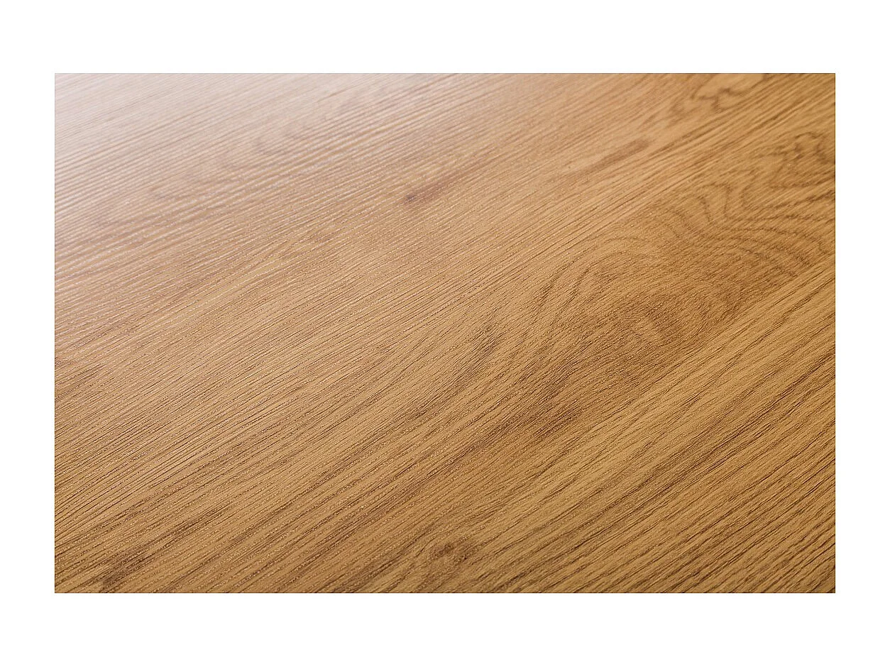 Table de salle à manger MERAX – aspect chêne clair et noir – 160 cm – Style industriel