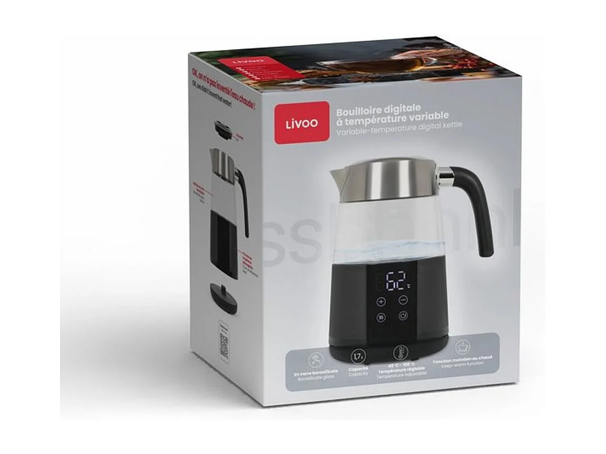 Livoo Bouilloire sans fil 1.7l 2200w - DOD221N