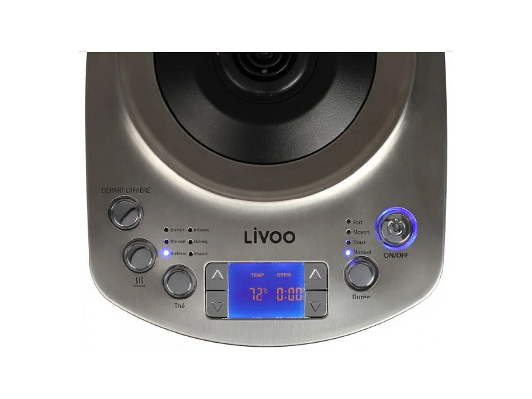 Livoo Bouilloire sans fil 1.7l 2000w verre/gris - DOD209