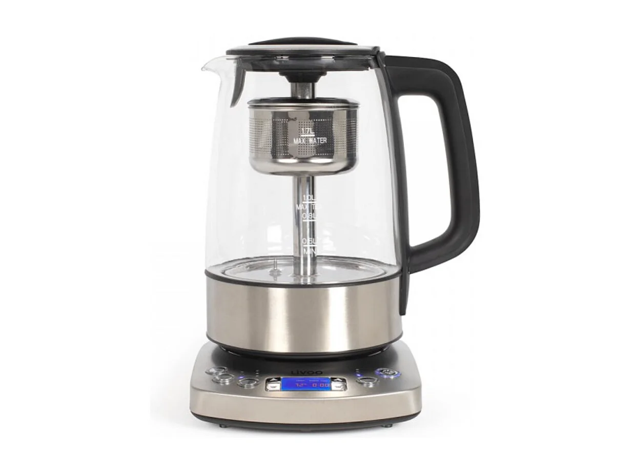 Livoo Bouilloire sans fil 1.7l 2000w verre/gris - DOD209