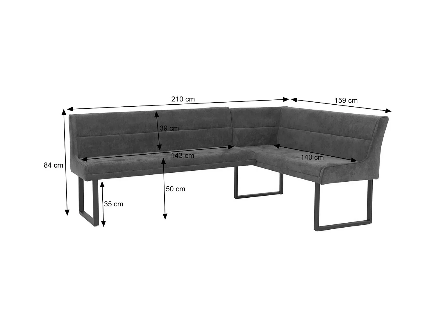 Ławka narożna MCW-O81,  jasnobrązowa