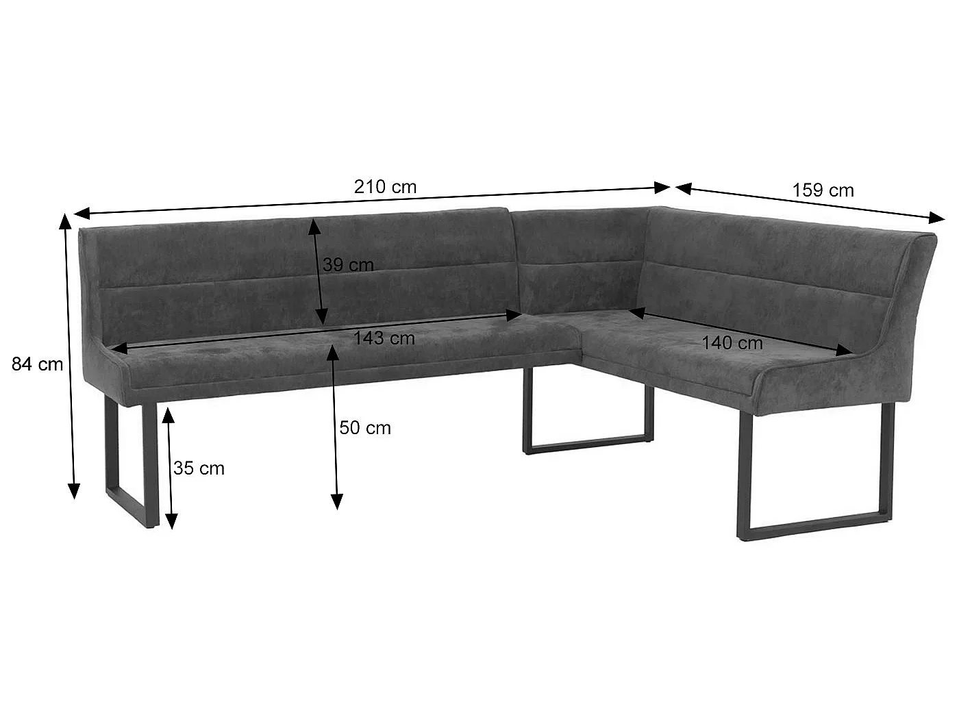 Ławka narożna MCW-O81,  jasnobrązowa