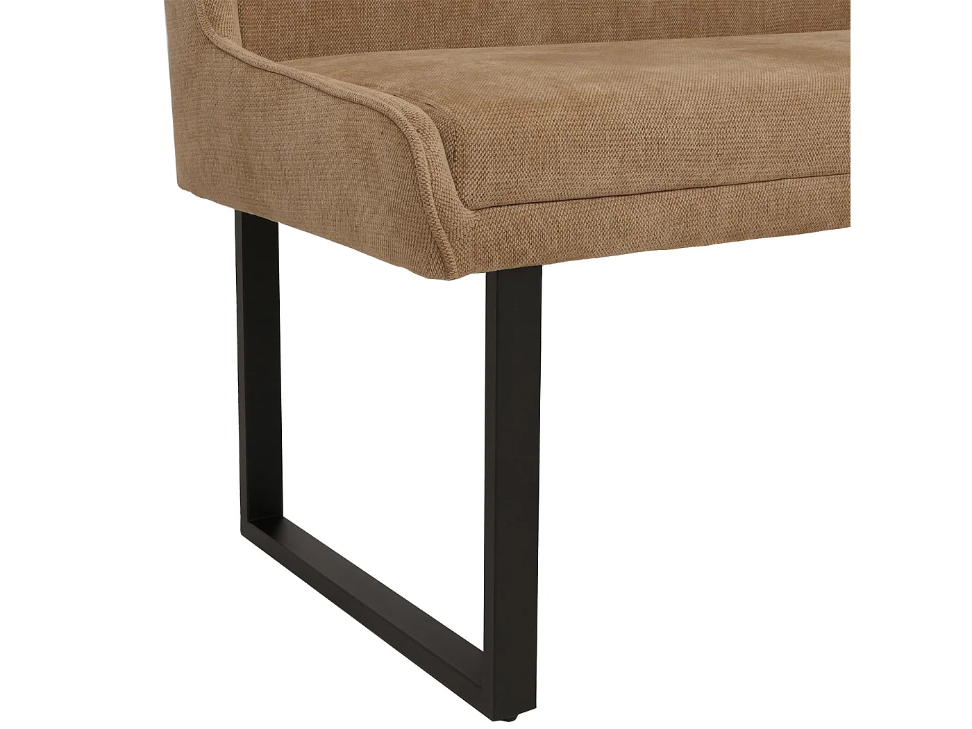 Panca angolare MCW-O81, sala da pranzo, stoffa ciniglia/tessuto Öko-Tex (310 g/m²) metallo 159 x 210 cm ~ marrone chiaro