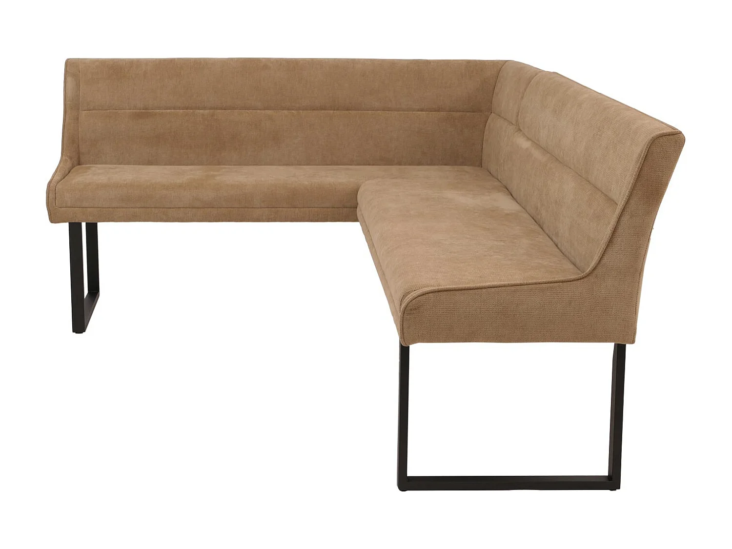 Panca angolare MCW-O81, sala da pranzo, stoffa ciniglia/tessuto Öko-Tex (310 g/m²) metallo 159 x 210 cm ~ marrone chiaro