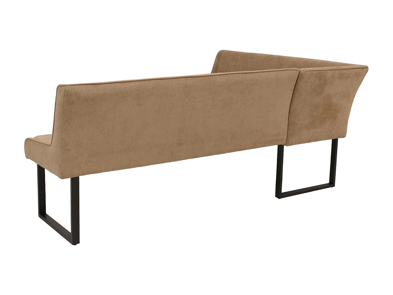 Panca angolare MCW-O81, sala da pranzo, stoffa ciniglia/tessuto Öko-Tex (310 g/m²) metallo 159 x 210 cm ~ marrone chiaro