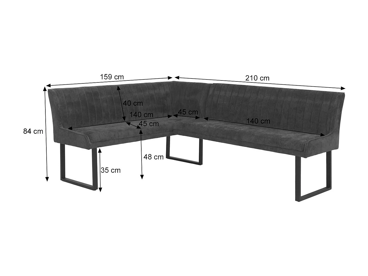 Eckbank MCW-O82, Dunkelgrau