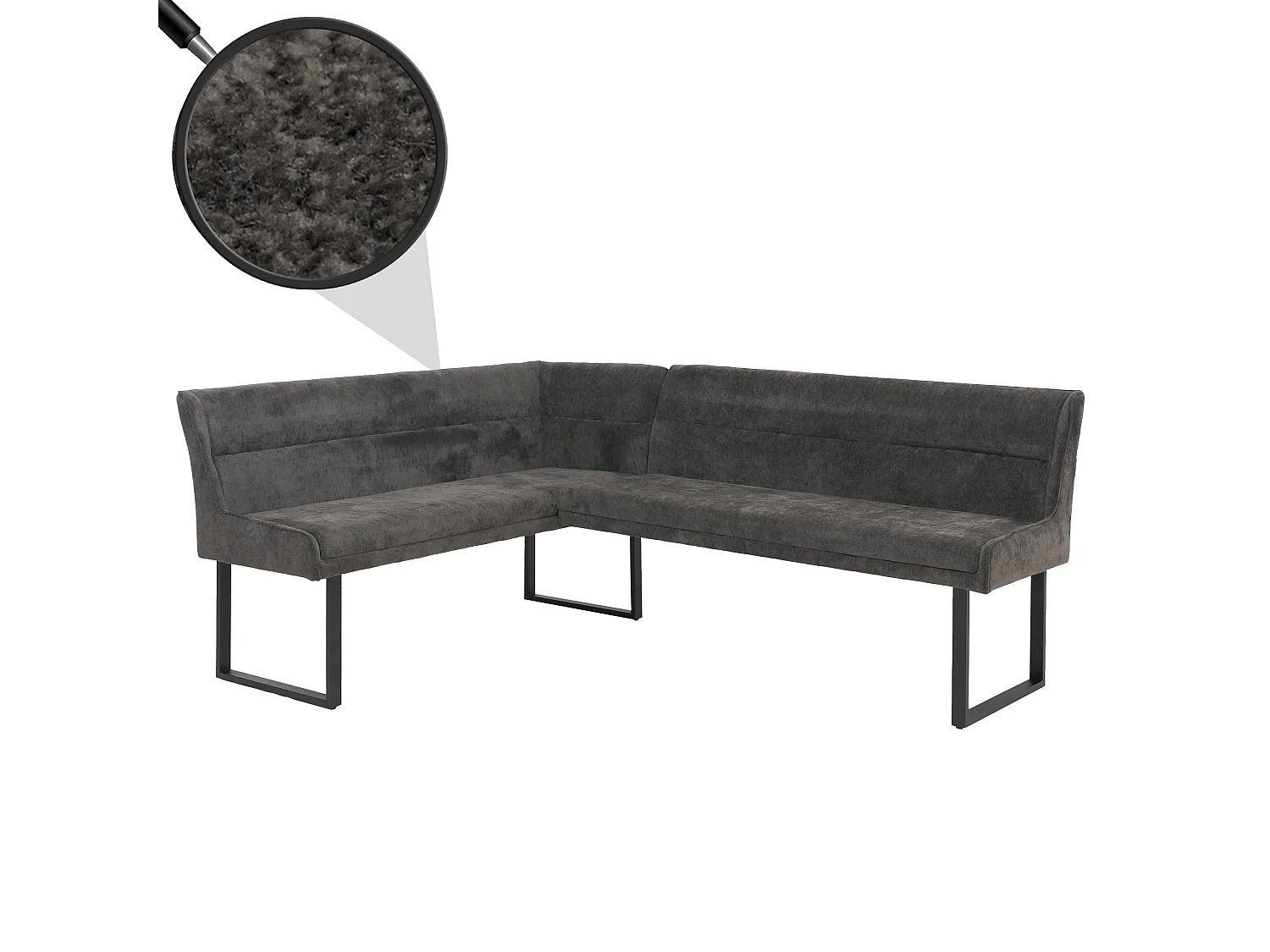 Corner bench MCW-O81,  dark grey