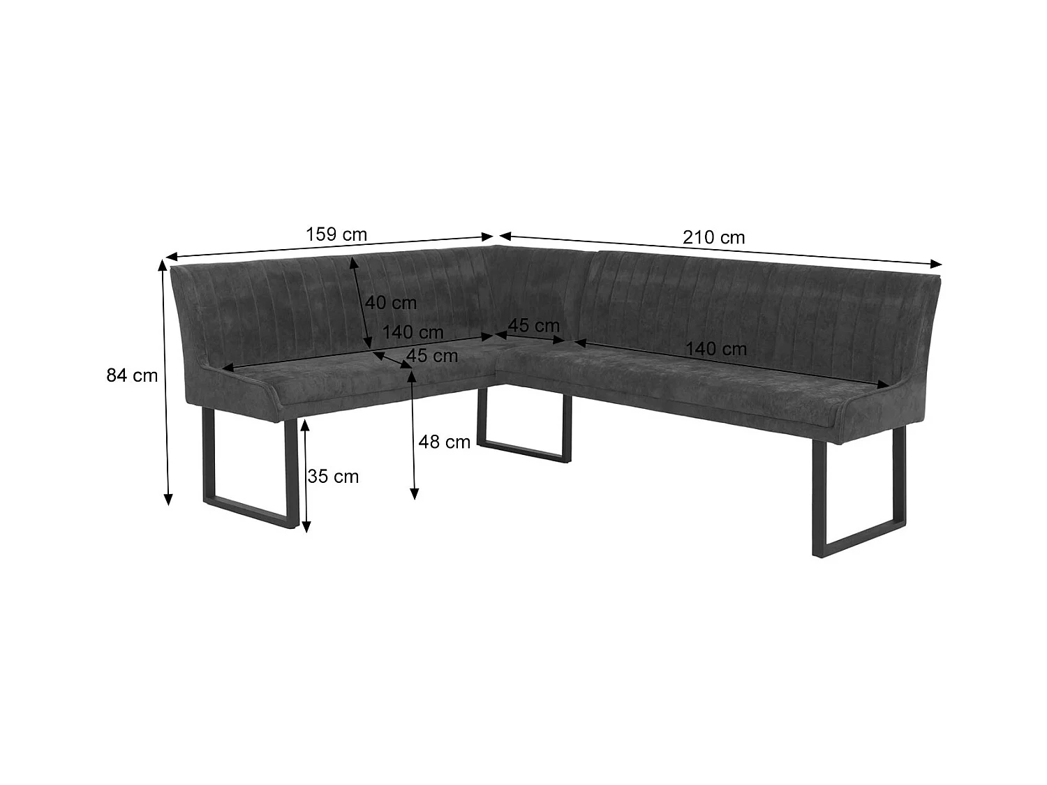 Ławka narożna MCW-O82,  zielona