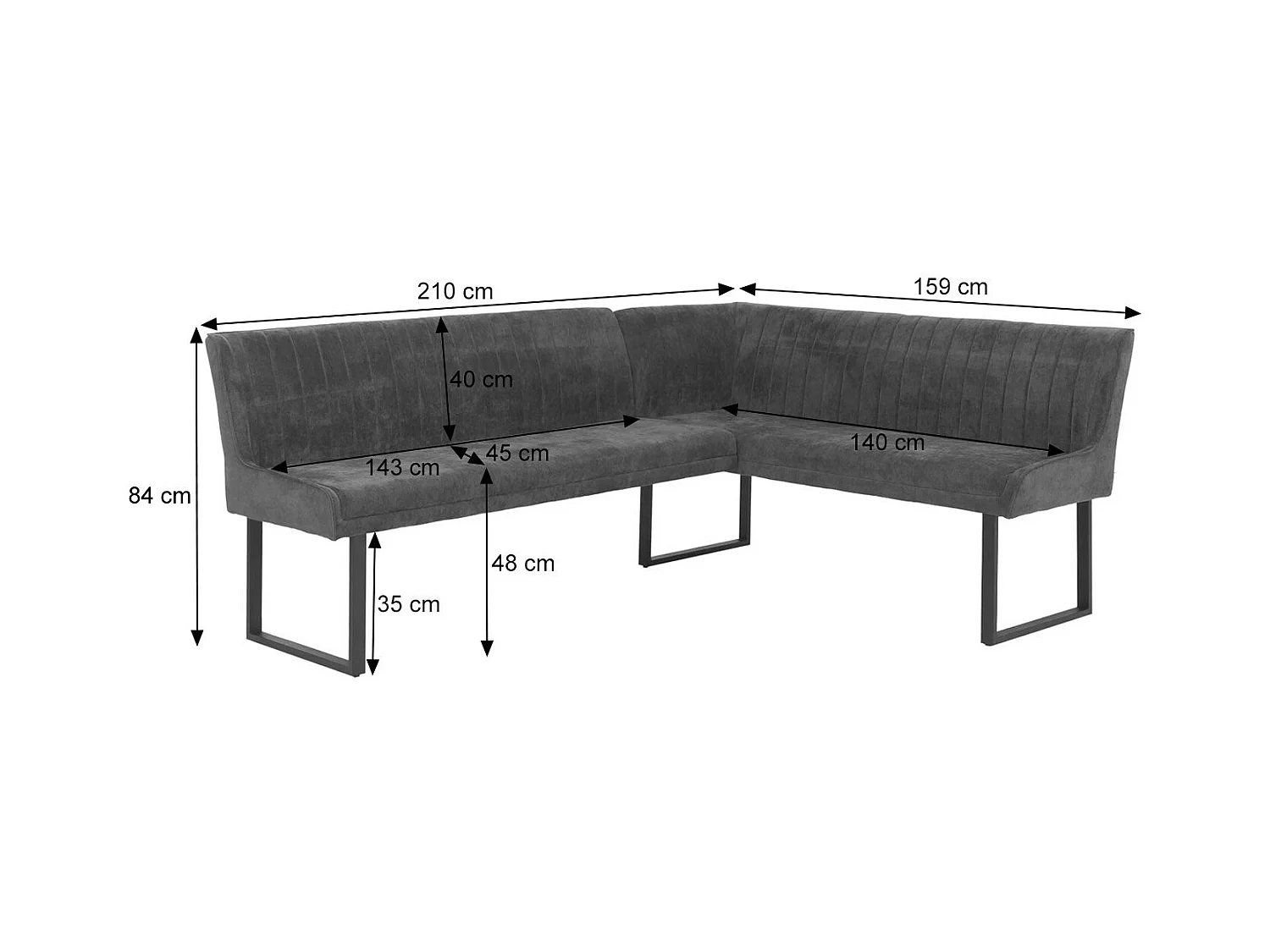 Eckbank MCW-O82, Hellbraun