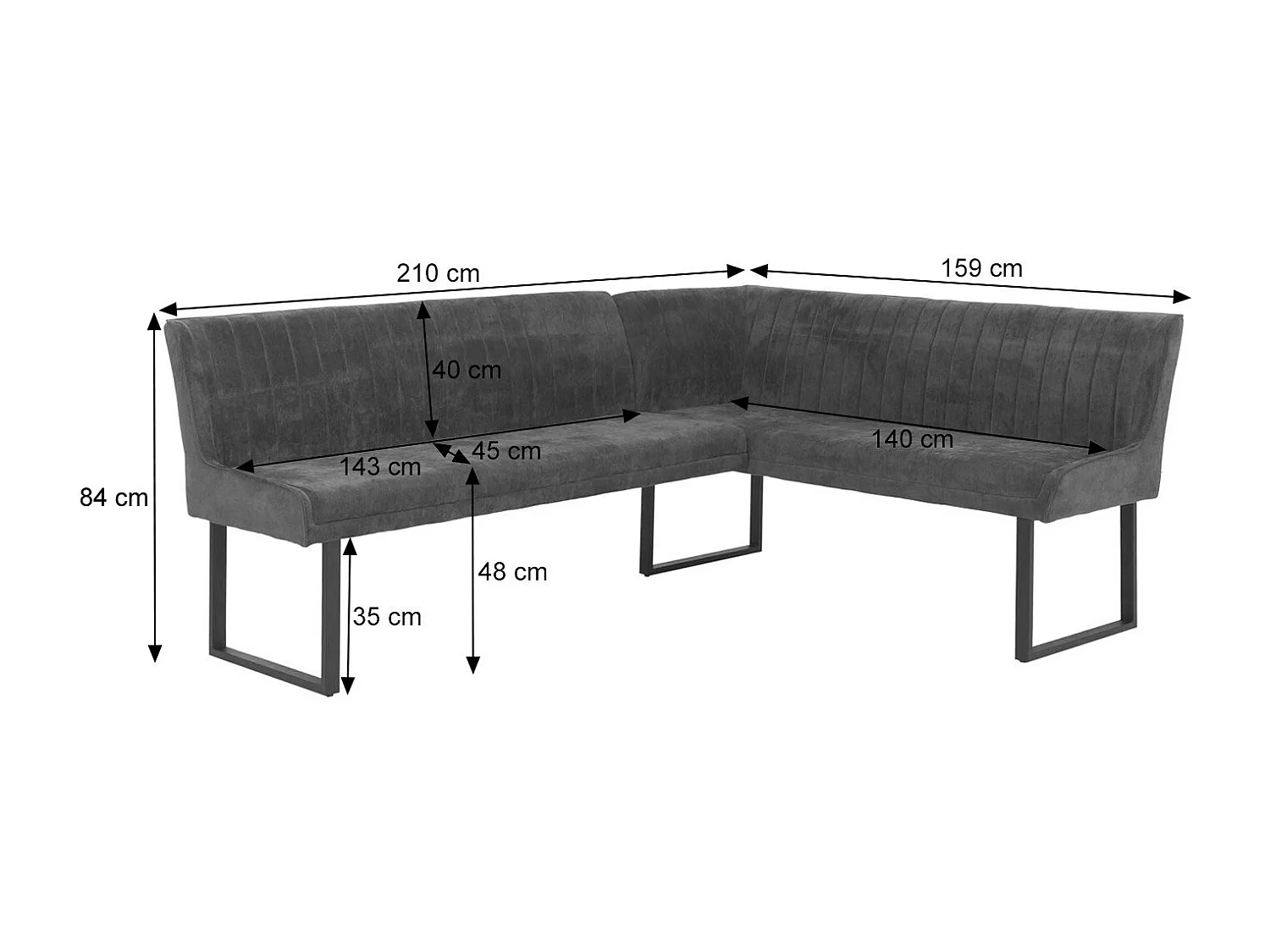 Eckbank MCW-O82, Hellbraun