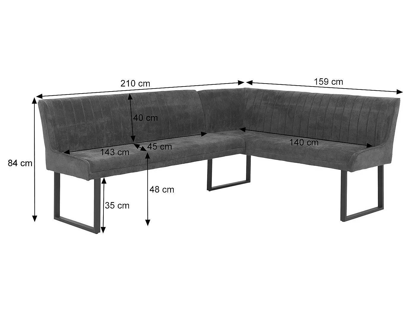 Ławka narożna MCW-O82,  jasnobrązowa