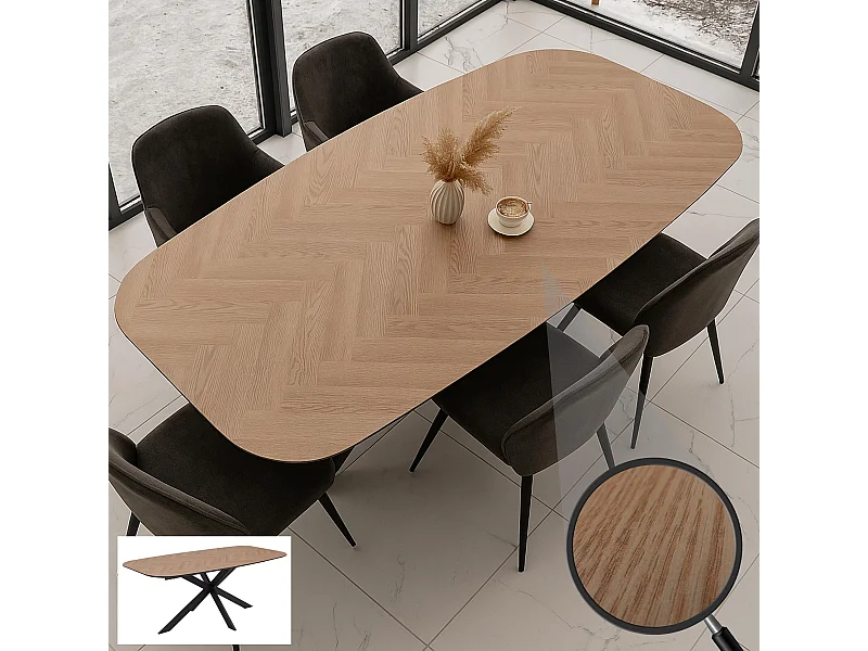 Eettafel MCW-O56,  licht eikenlook