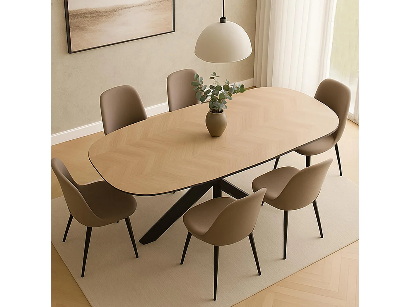 Eettafel MCW-O56,  licht eikenlook