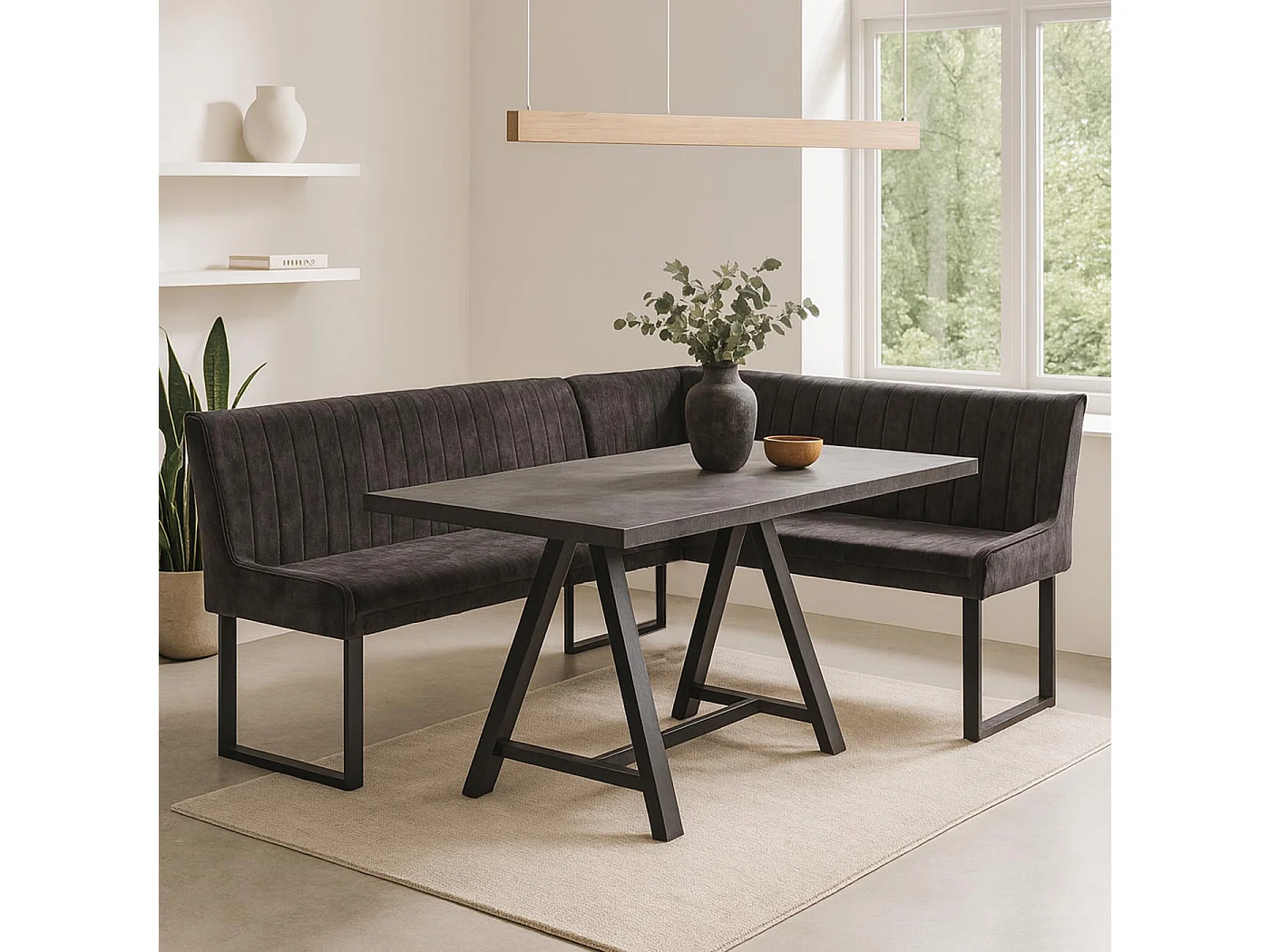 Ławka narożna MCW-O82,  ciemnoszara