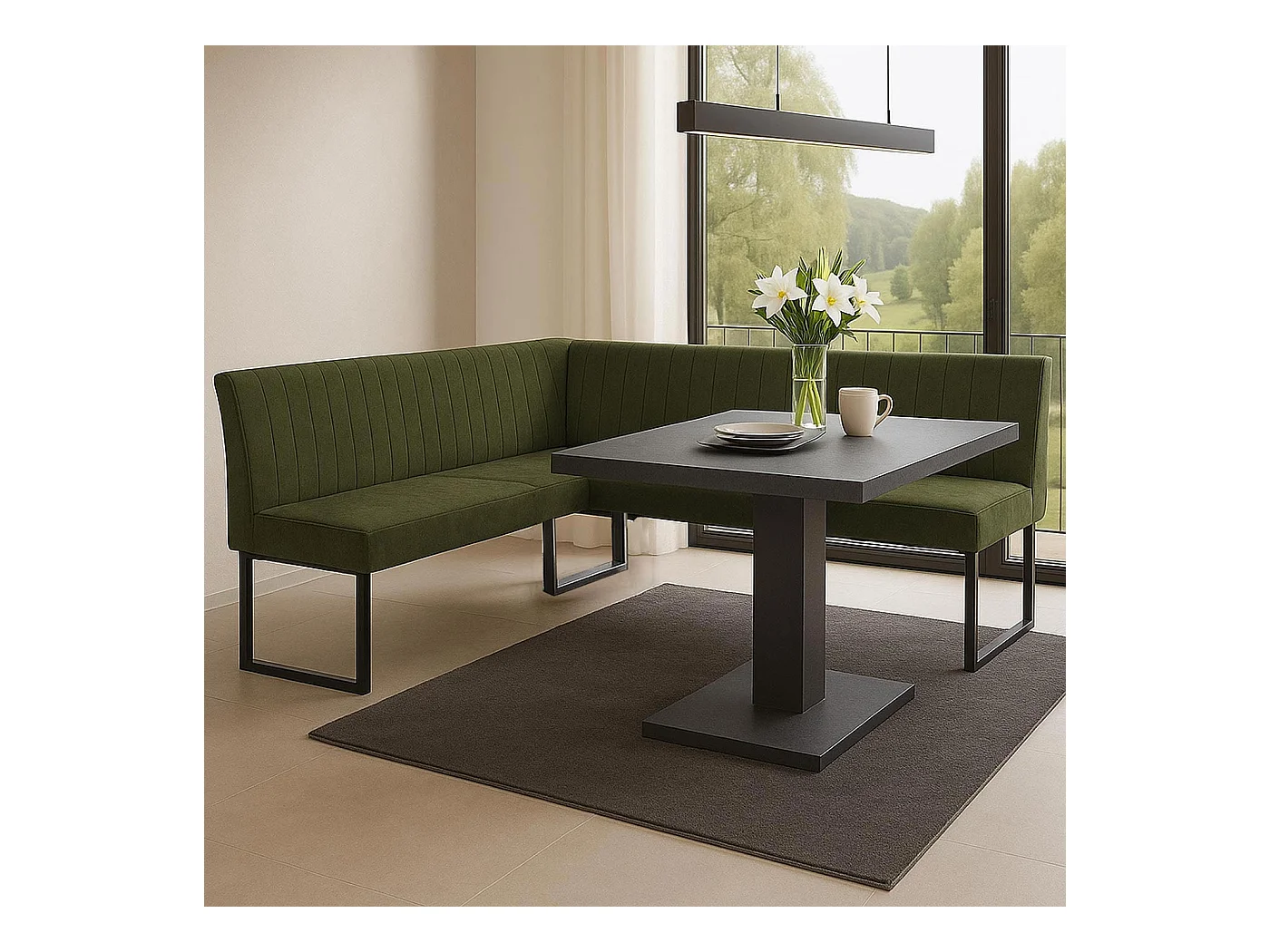 Ławka narożna MCW-O82,  zielona