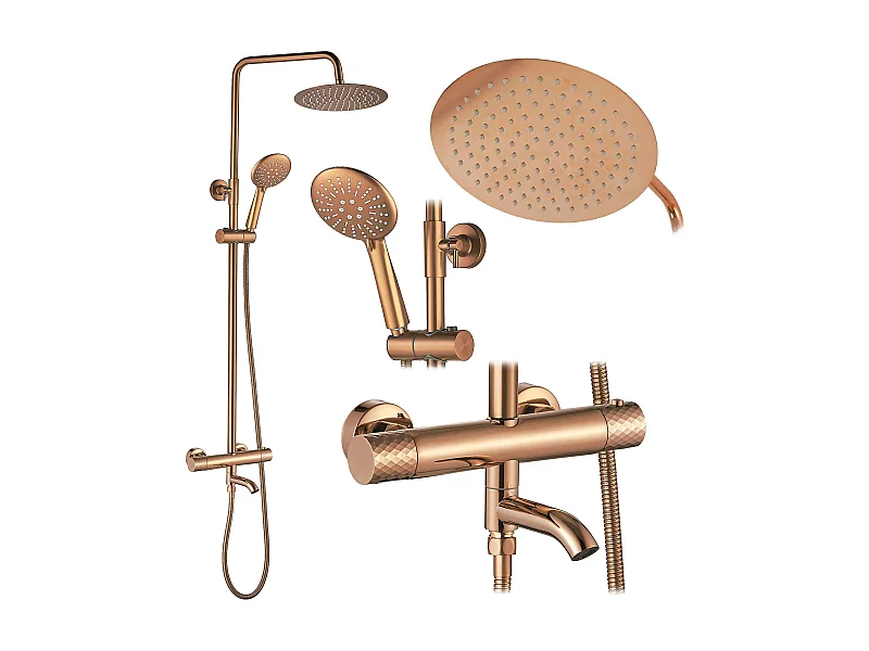Set Doccia Rea Lungo Diamond Copper