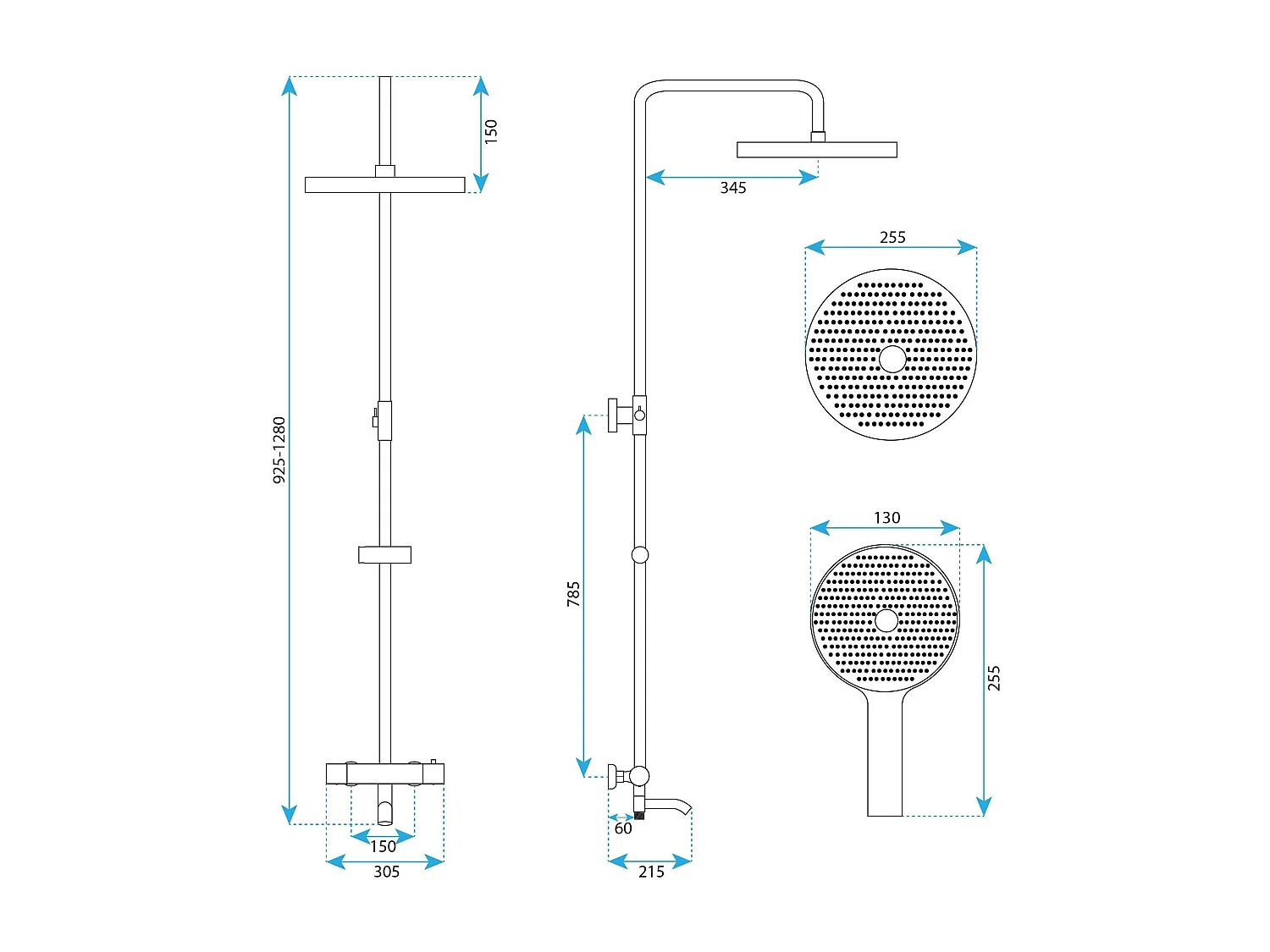 Kit De Douche Rea Lungo Stripe Brush Gold