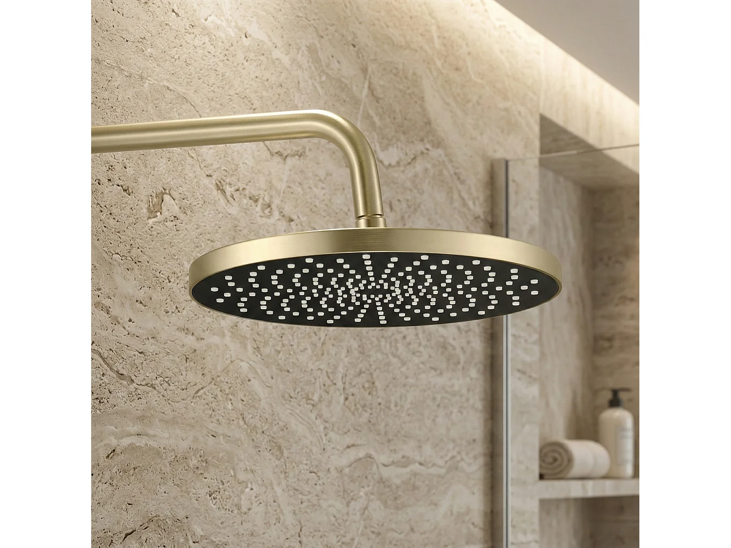 Rea shower set Lungo Stripe Brush Gold
