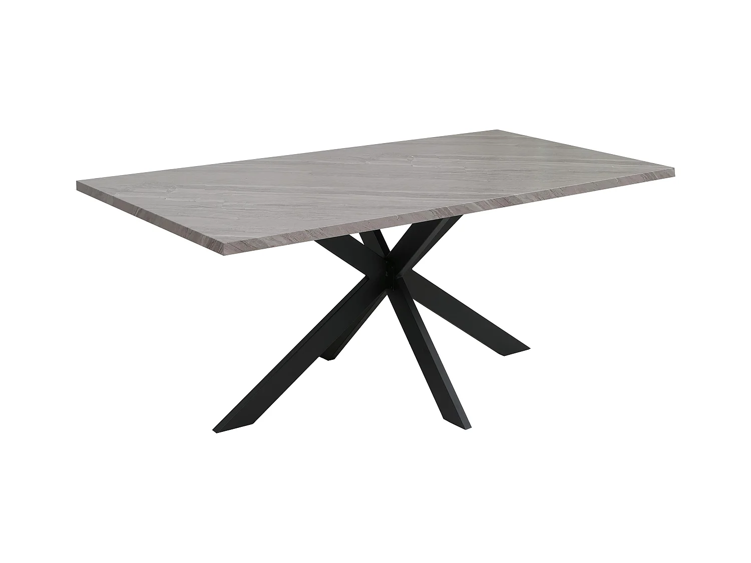 Esszimmertisch MCW-O55, Marmor-Optik grau