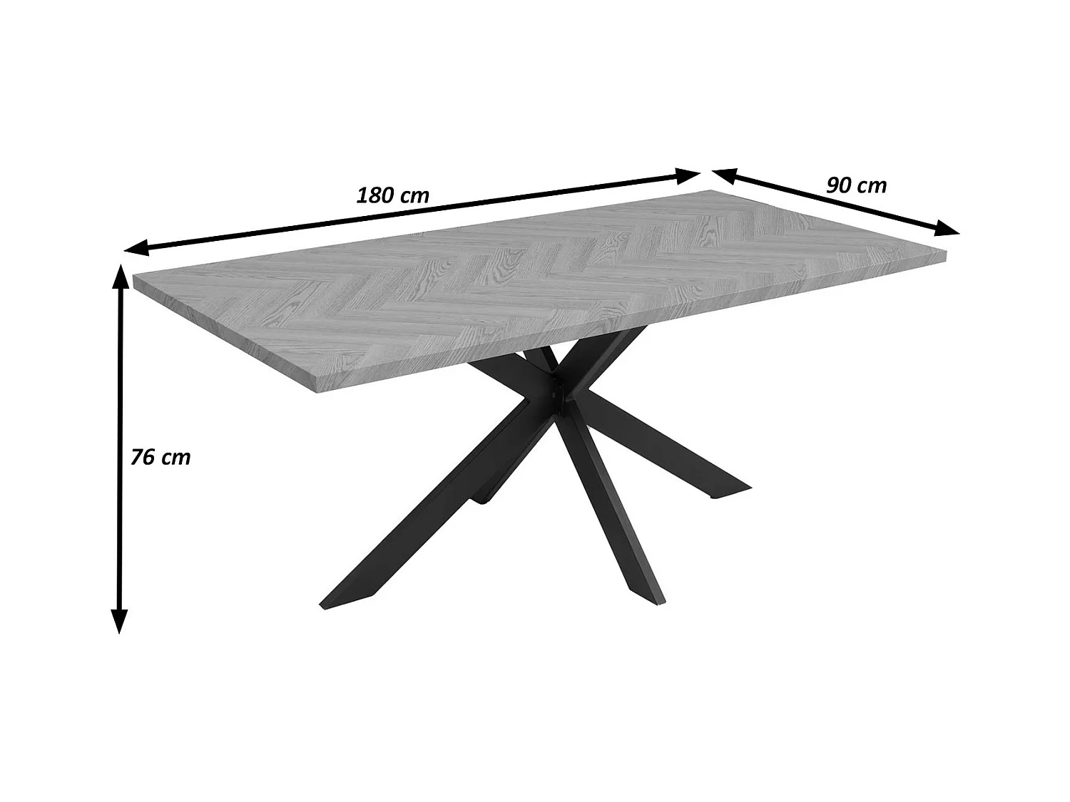 Esszimmertisch MCW-O55, Marmor-Optik grau