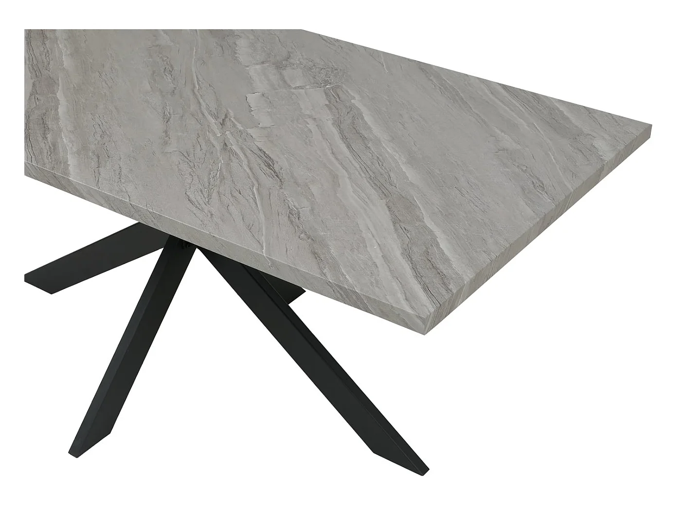 Esszimmertisch MCW-O55, Marmor-Optik grau