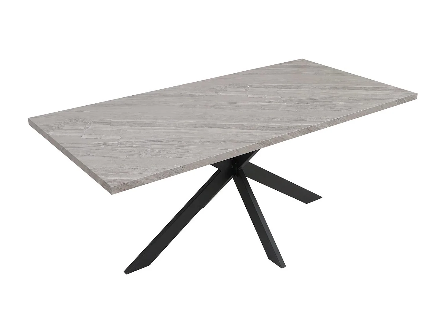 Esszimmertisch MCW-O55, Marmor-Optik grau