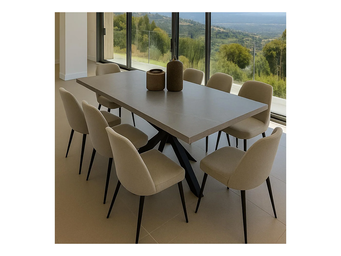 Stół do jadalni MCW-O55,  Wygląd marmuru szary