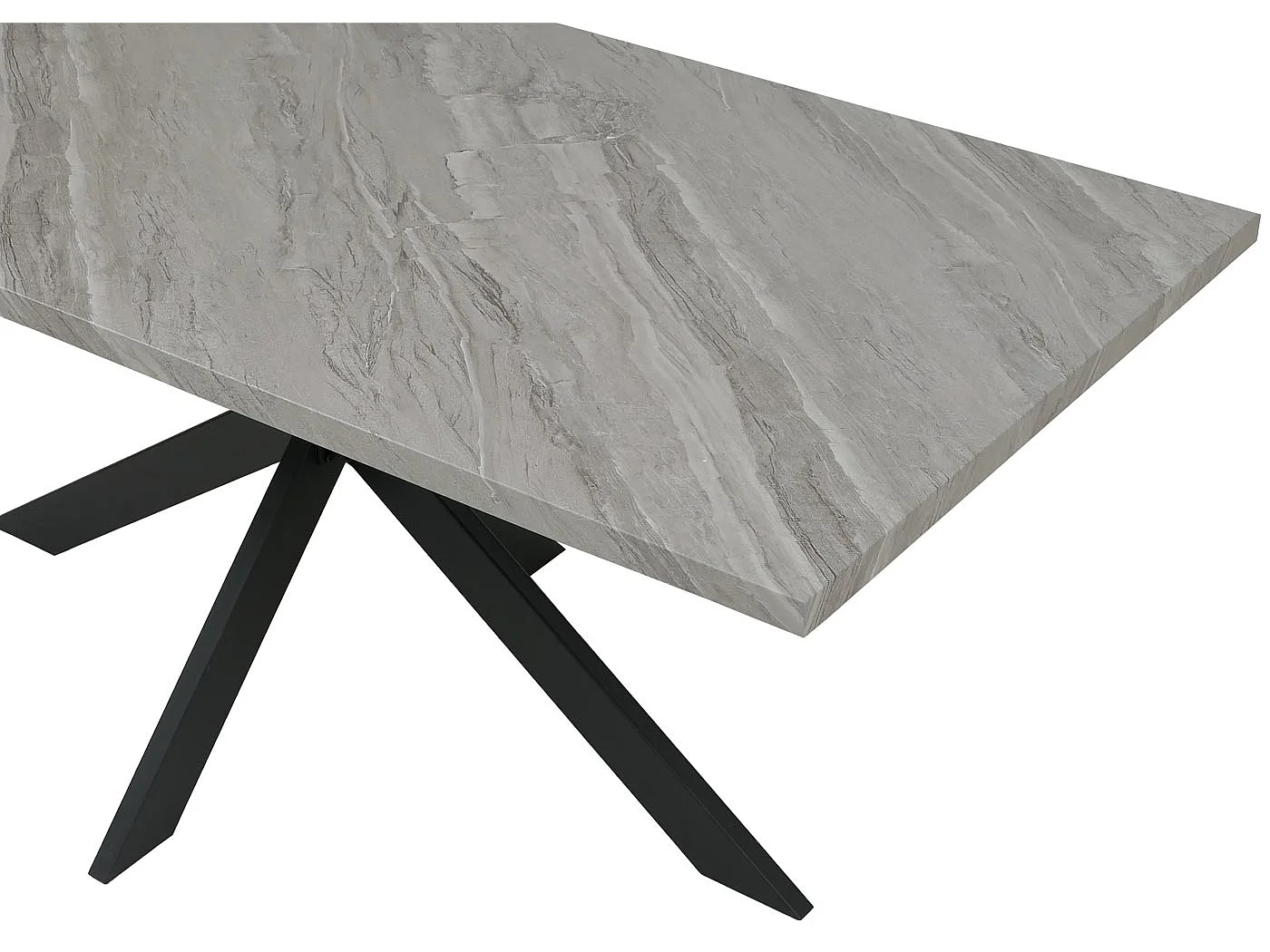 Esszimmertisch MCW-O55, Marmor-Optik grau