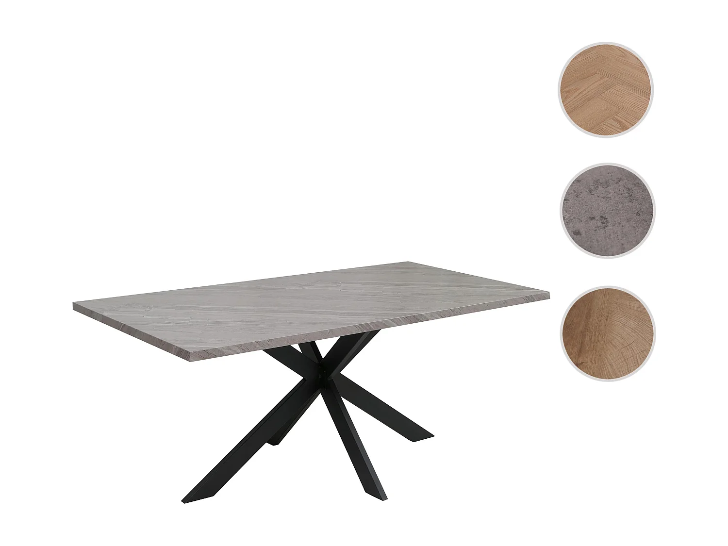 Esszimmertisch MCW-O55, Marmor-Optik grau