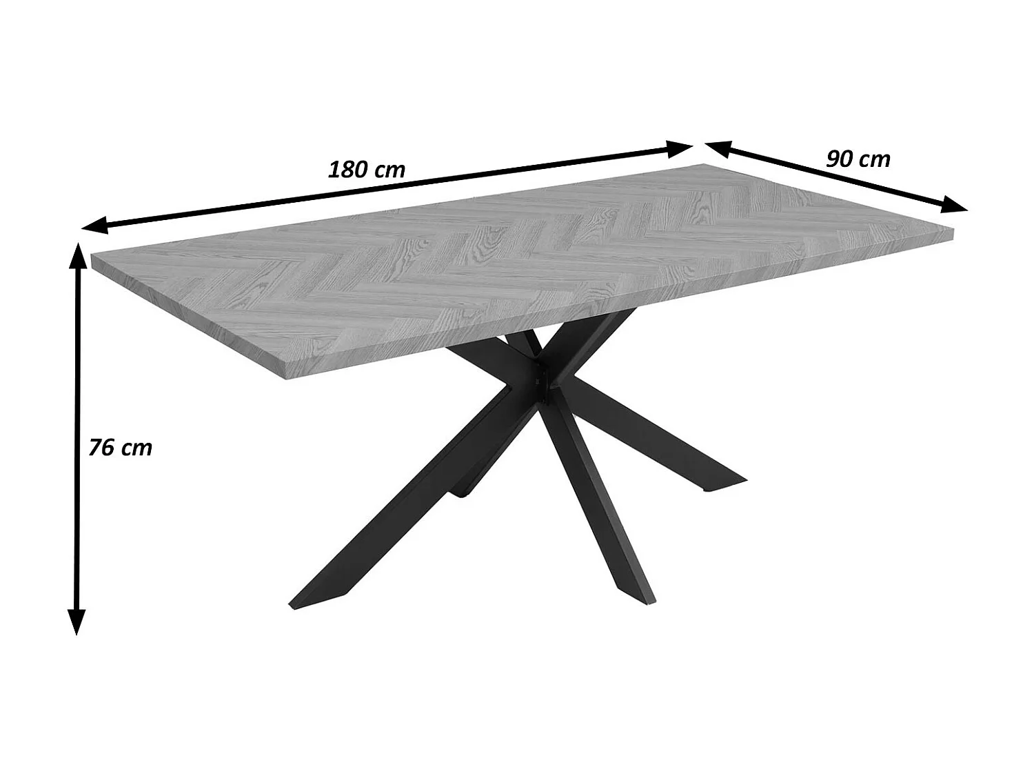 Esszimmertisch MCW-O55, Marmor-Optik grau