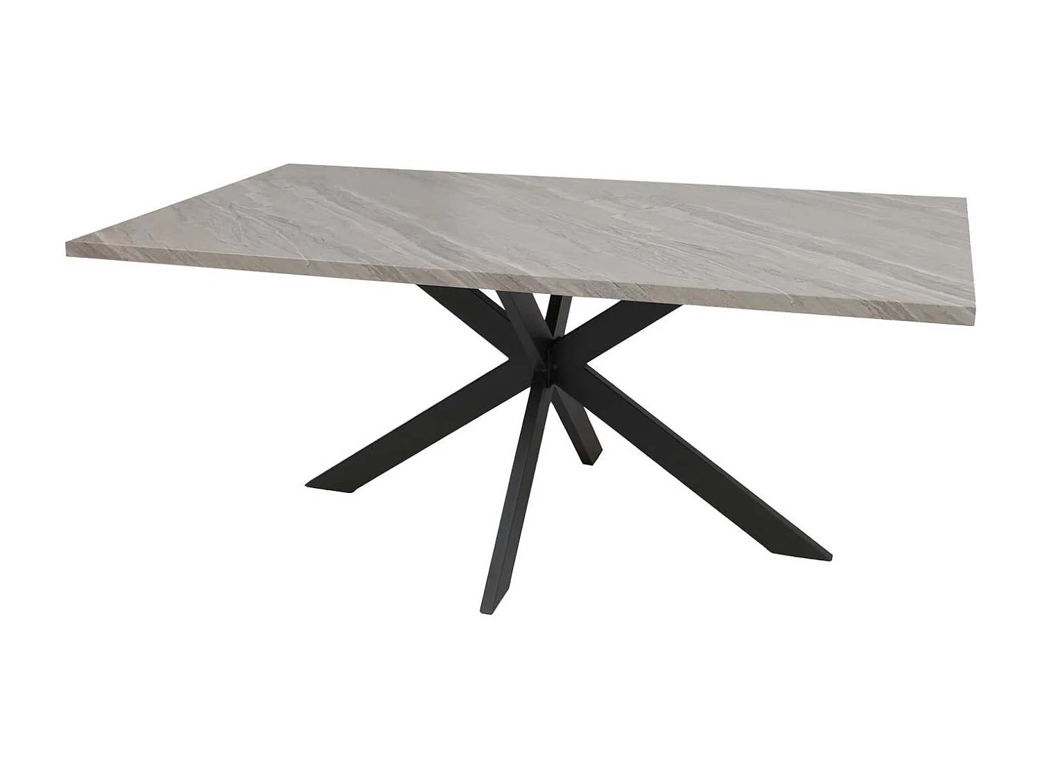 Esszimmertisch MCW-O55, Marmor-Optik grau