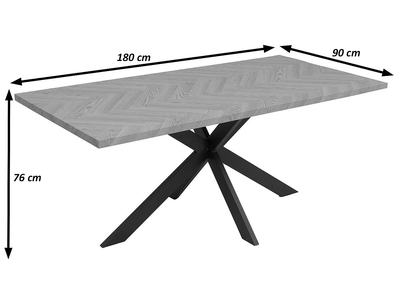 Spisebord MCW-O55,  grå marmorlook
