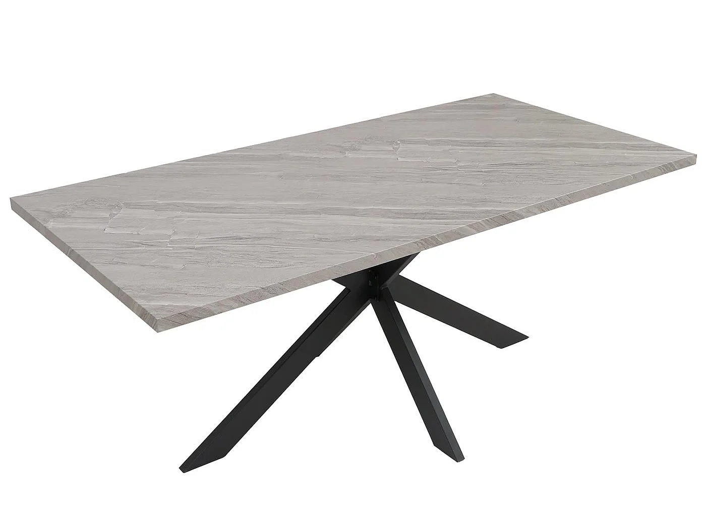 Spisebord MCW-O55,  grå marmorlook