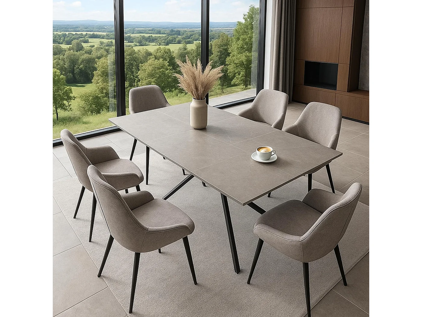 Esszimmertisch MCW-O58, Grau