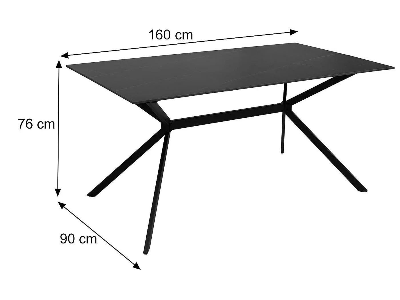 Spisebord MCW-O58,  grå