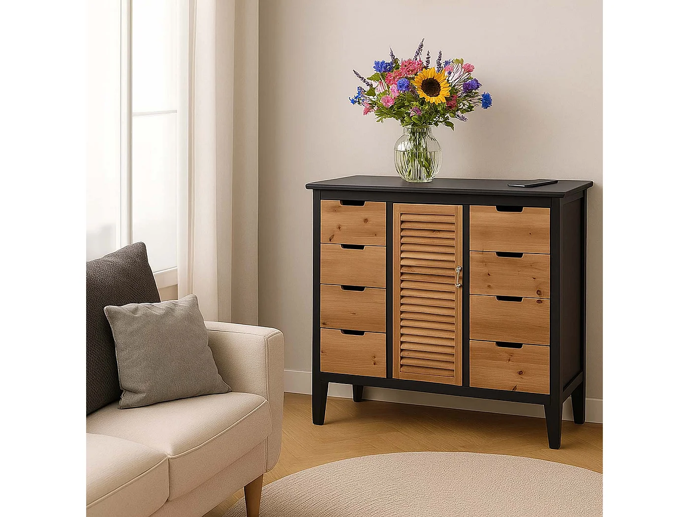 Apothekerkommode MCW-O63, Korpus schwarz