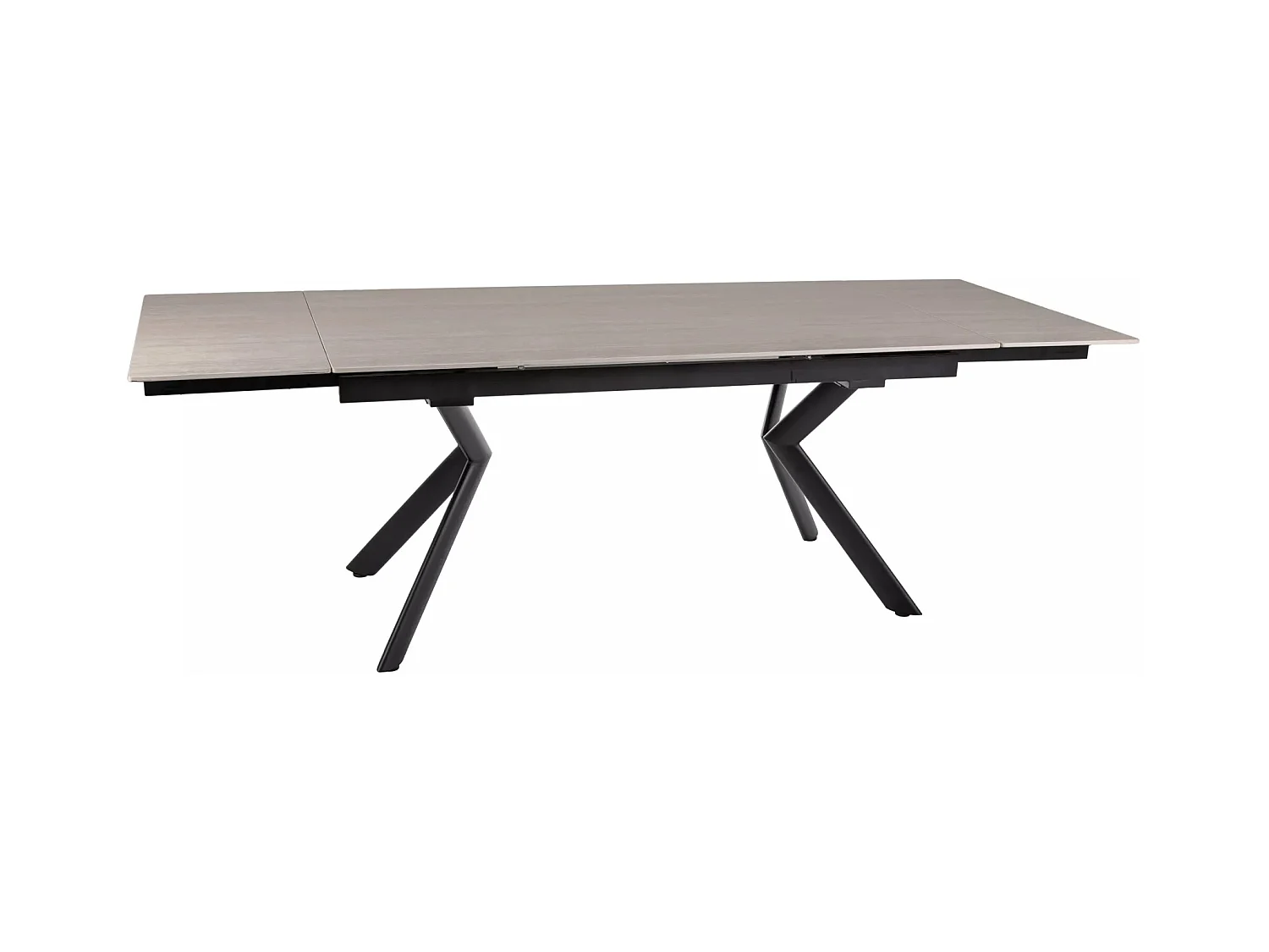 Table à manger Norton/Céramique/Métal/Extensible/Noir et Beige