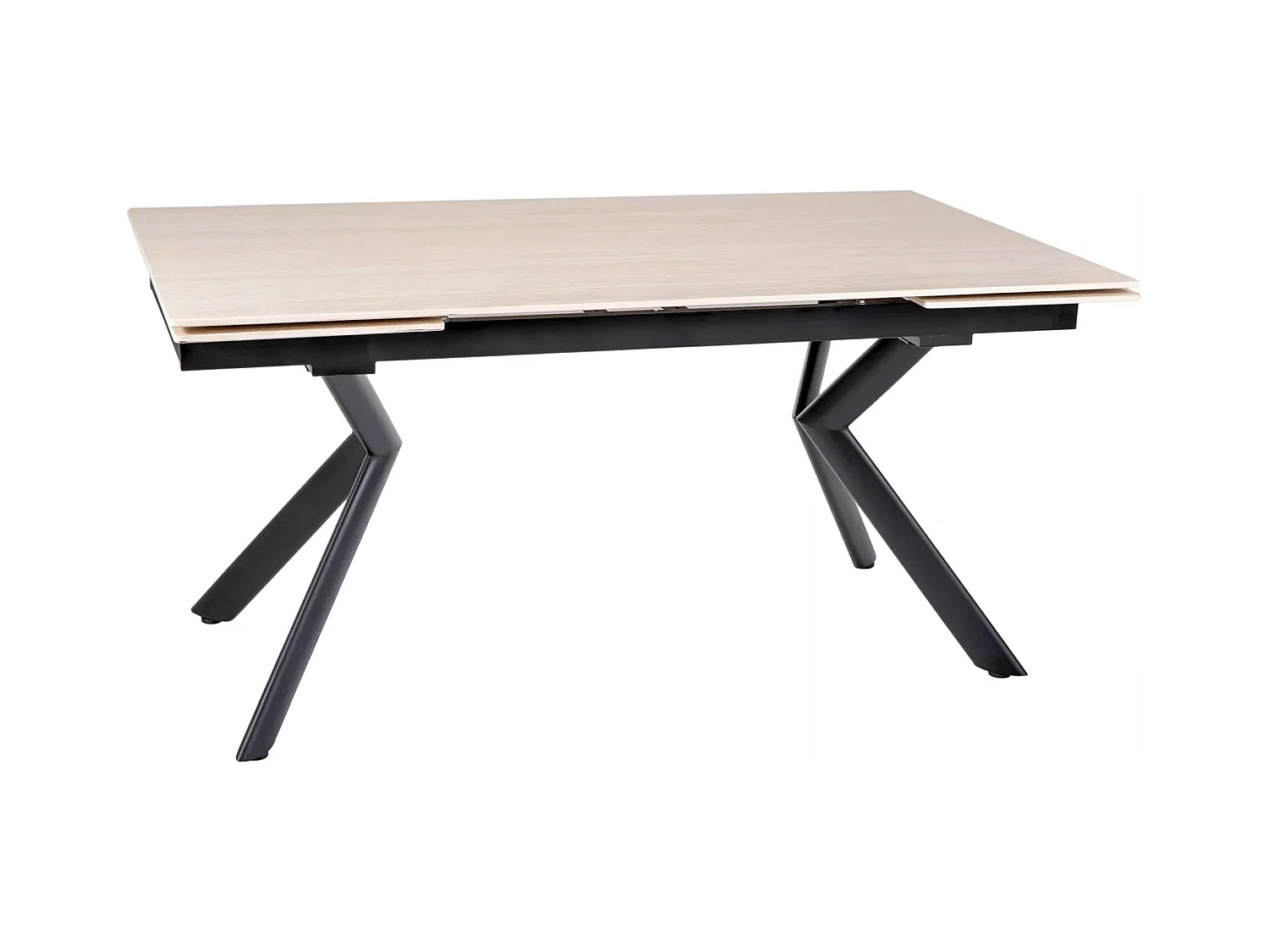 Table à manger Norton/Céramique/Métal/Extensible/Noir et Beige