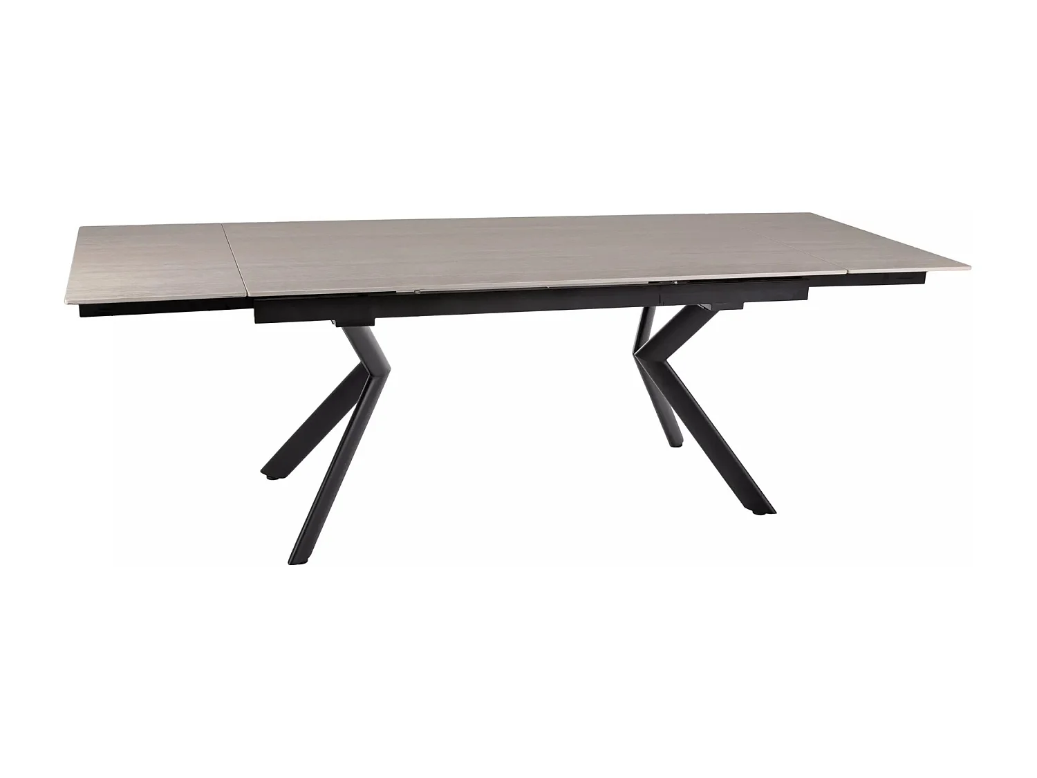 Table à manger Norton/Céramique/Métal/Extensible/Noir et Beige