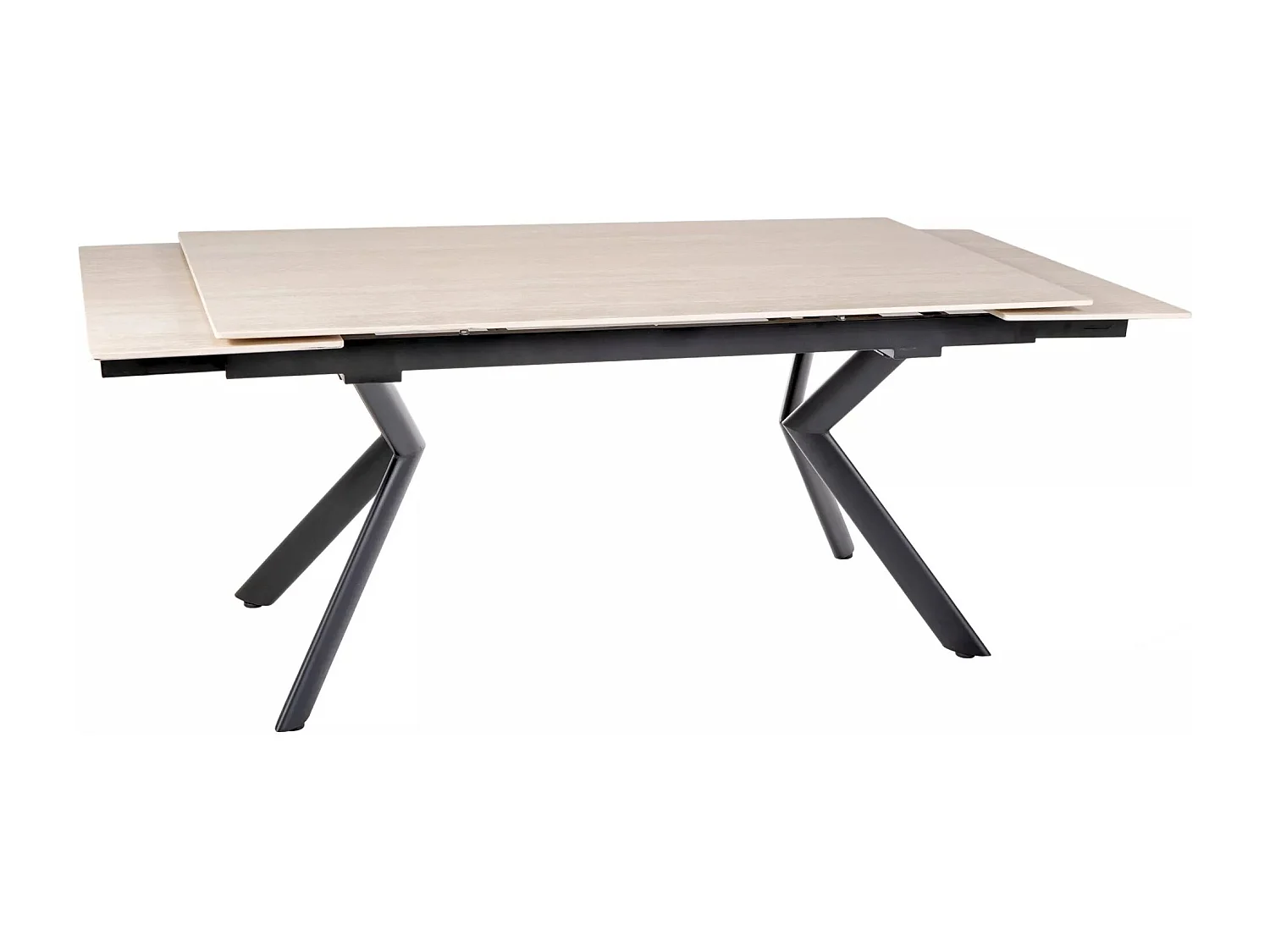 Table à manger Norton/Céramique/Métal/Extensible/Noir et Beige