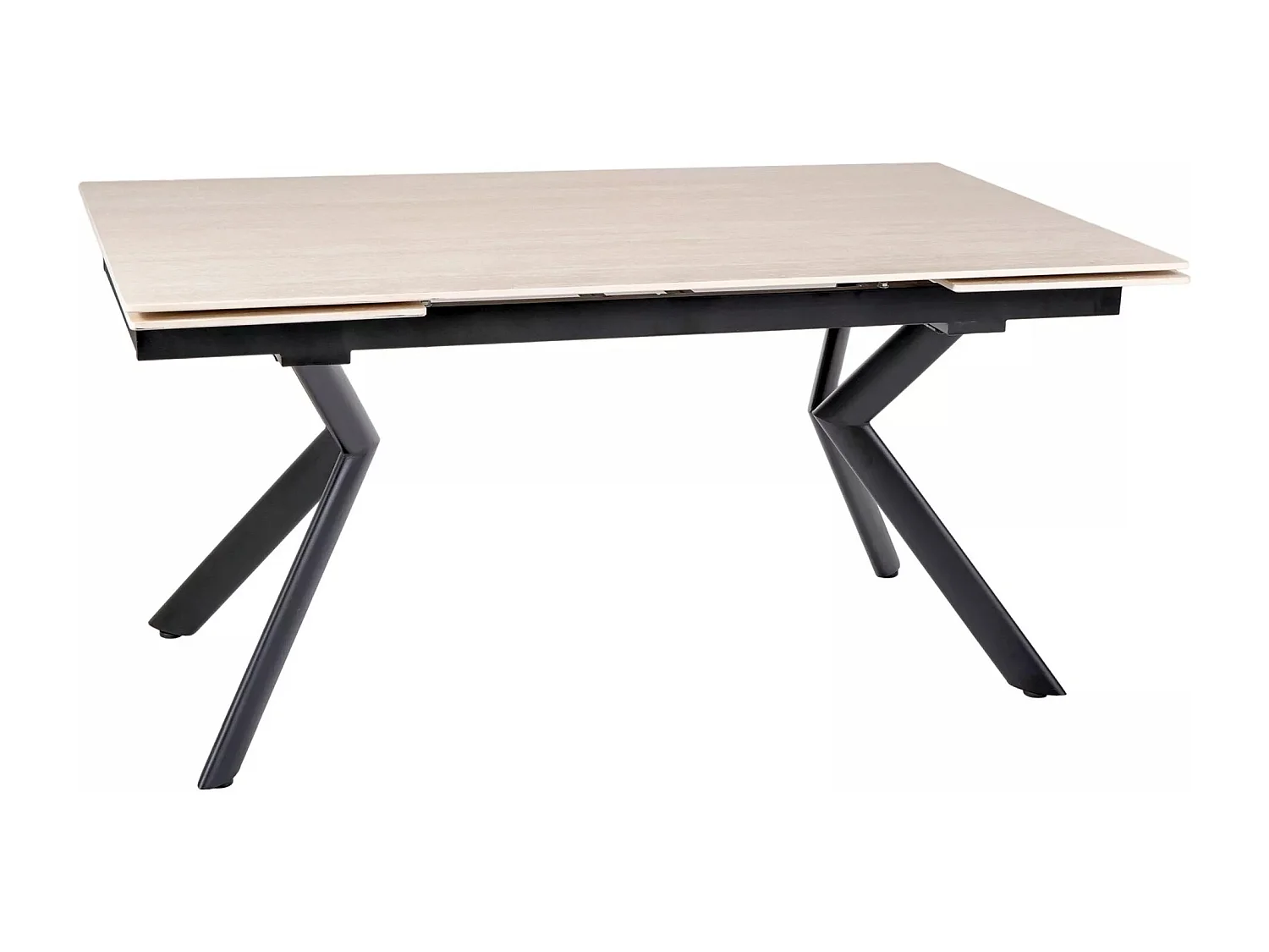 Table à manger Norton/Céramique/Métal/Extensible/Noir et Beige