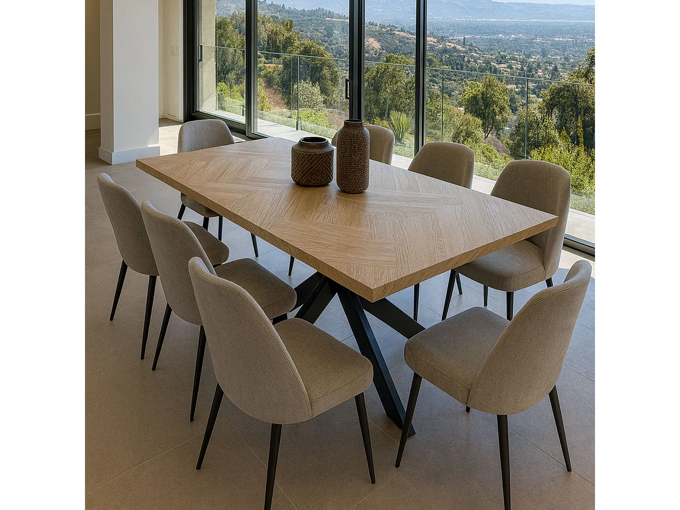 Esszimmertisch MCW-O55, Helle Eiche-Optik