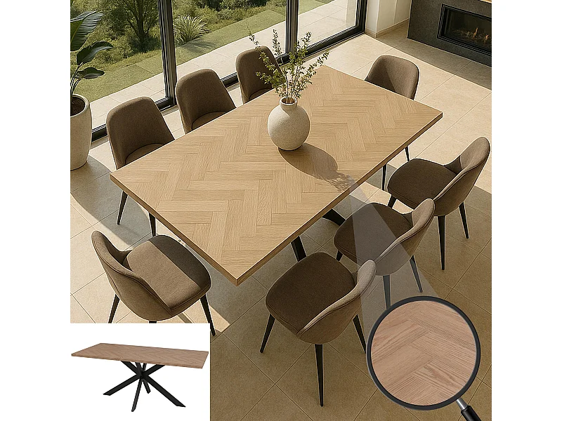 Esszimmertisch MCW-O55, Helle Eiche-Optik