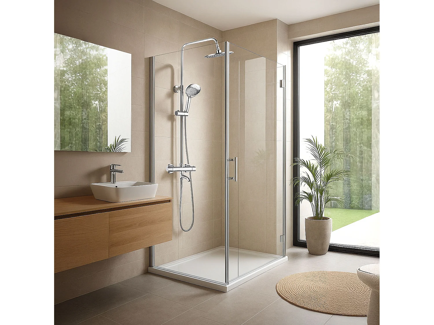 Conjunto De Chuveiro Rea Lungo Diamond Chrome