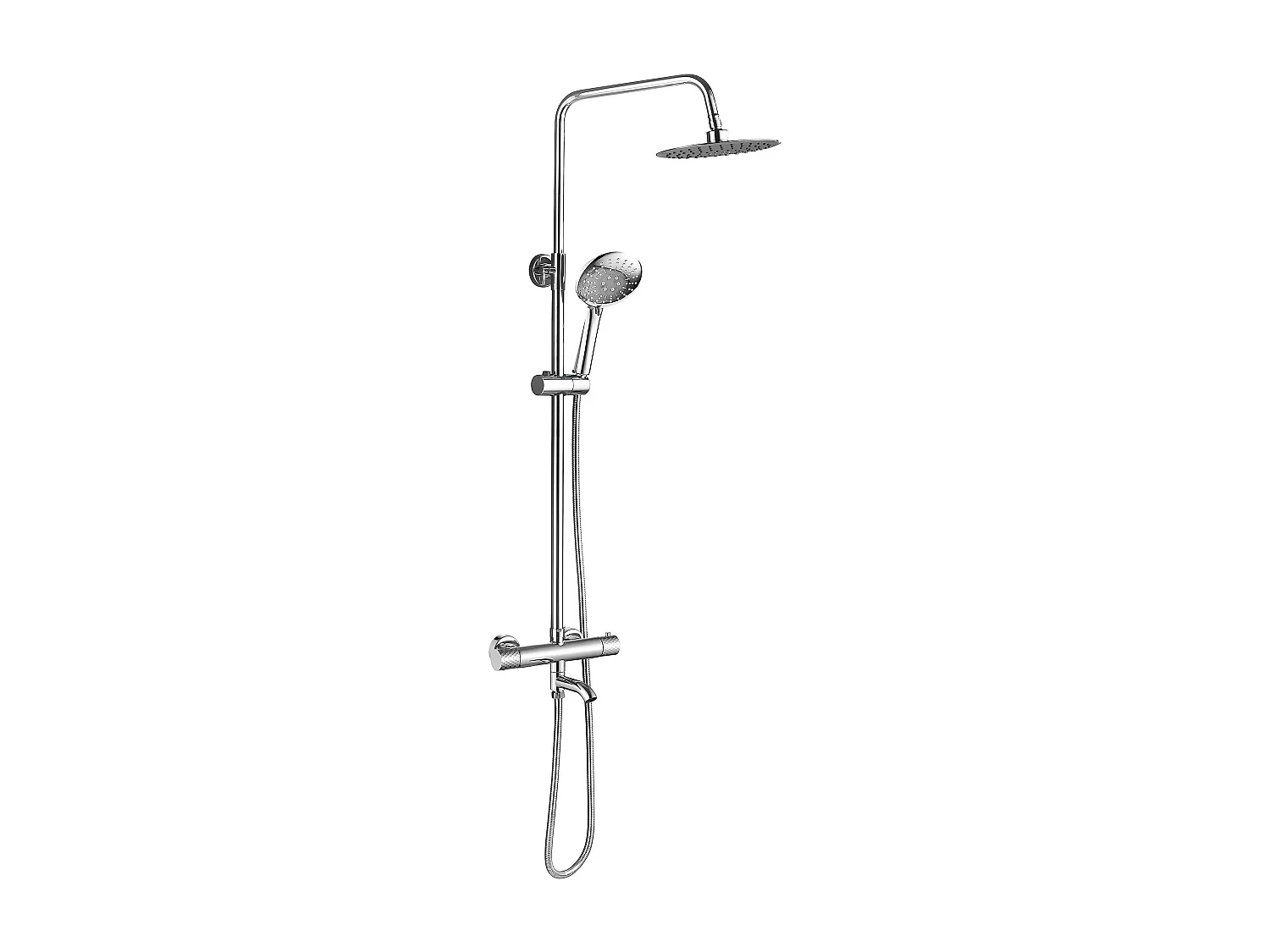 Conjunto De Chuveiro Rea Lungo Diamond Chrome