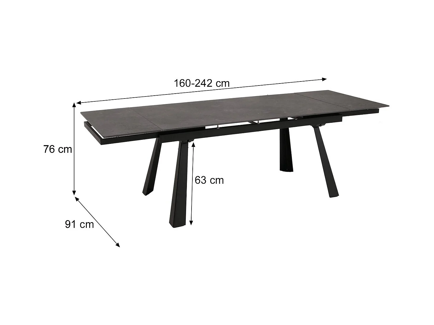 Esszimmertisch MCW-O59, Marmor-Optik grau