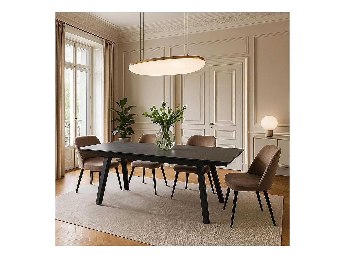 Esszimmertisch MCW-O59, Marmor-Optik grau