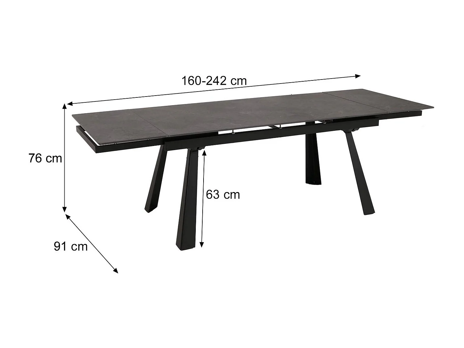 Esszimmertisch MCW-O59, Marmor-Optik grau