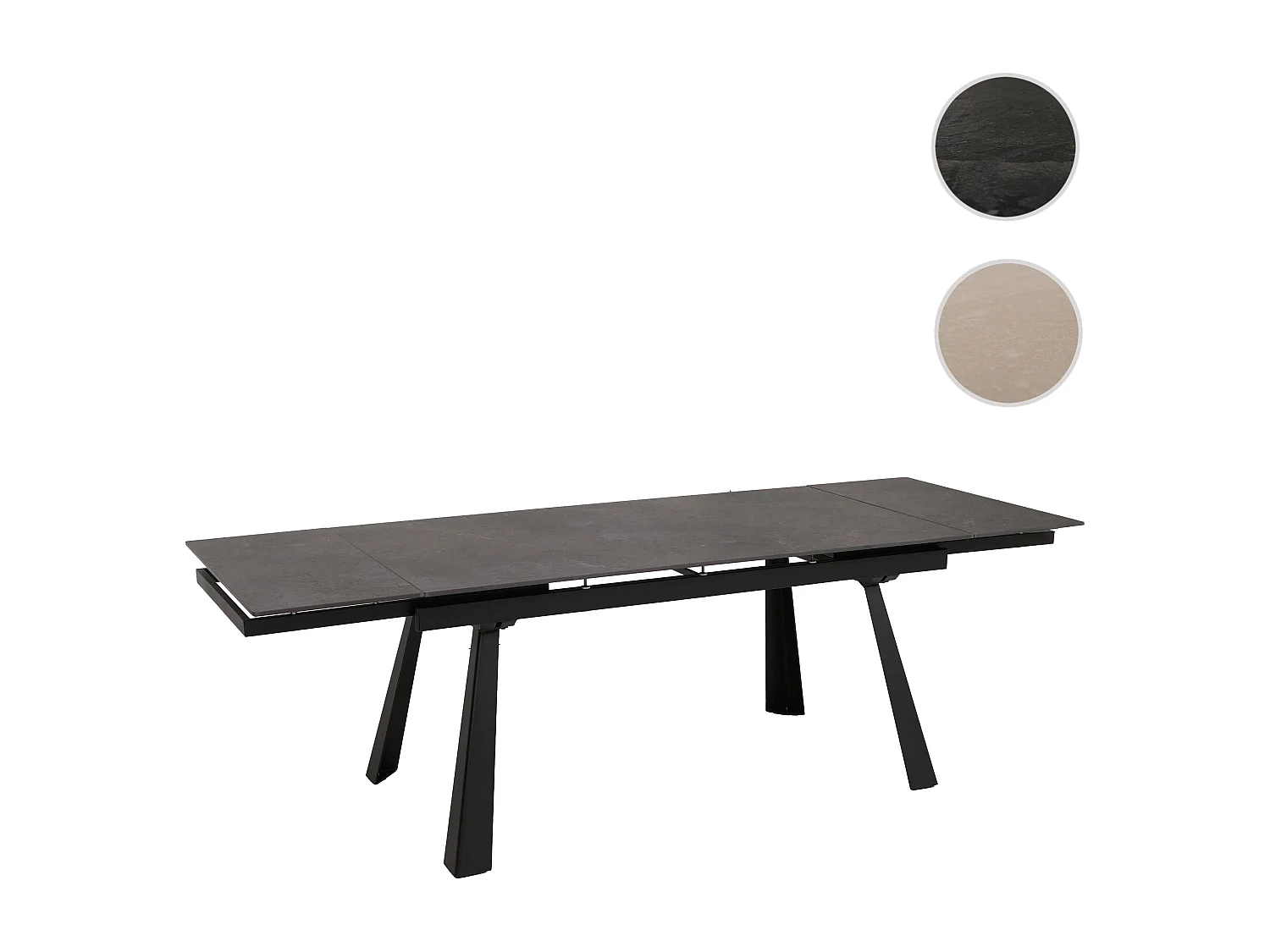 Spisebord MCW-O59,  grå marmorlook