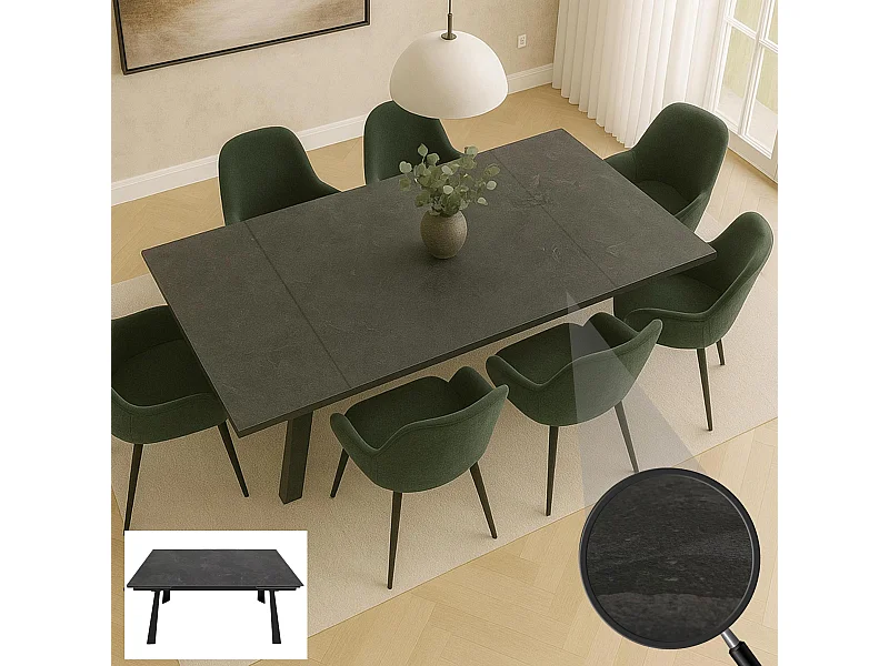 Stół do jadalni MCW-O59,  wygląd marmuru, szary